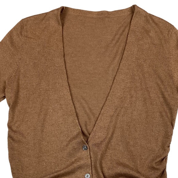 Vintage Cardigan Camel Button Up V-Neck - Picture 4 of 7